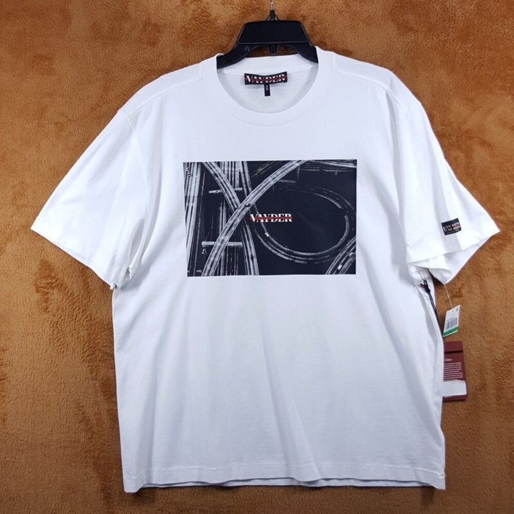 Vayder Shirt Mens Medium White Pullover Crew Graphic Street T-Shirt Logo $205